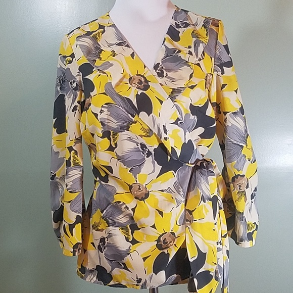 loft floral wrap blouse